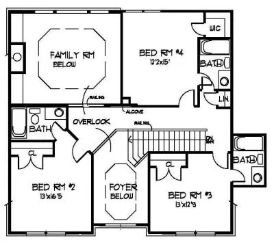 Second Floor Plan for House Plan #399350