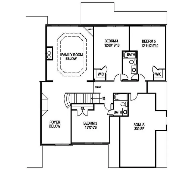 Second Floor Plan for House Plan #390450