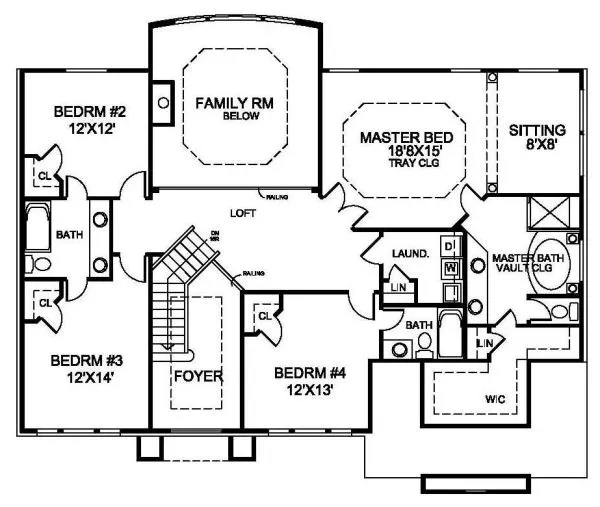 Second Floor Plan for House Plan #391450