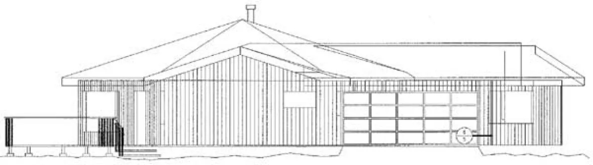 Rear Elevation for House Plan #162522
