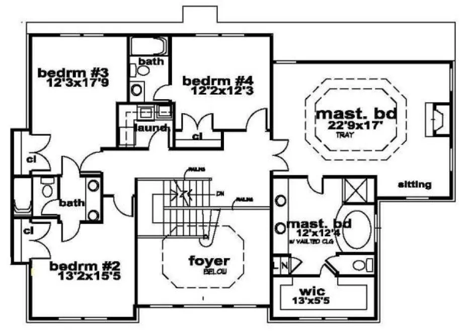 Second Floor Plan for House Plan #397450