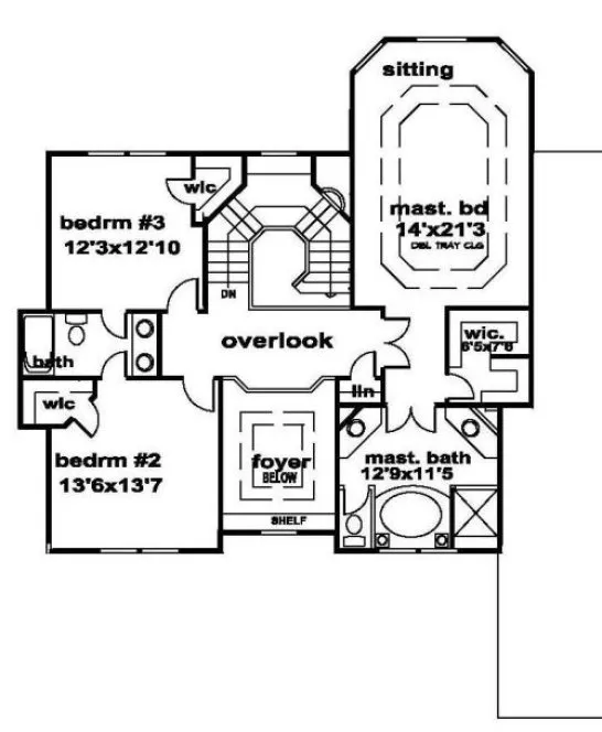 Second Floor Plan for House Plan #398450