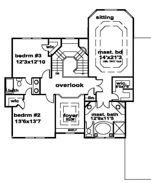 Second Floor Plan for House Plan #398450