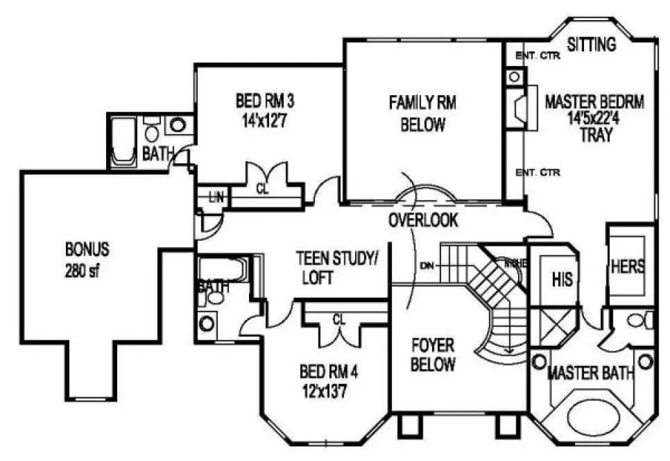 Second Floor Plan for House Plan #392550