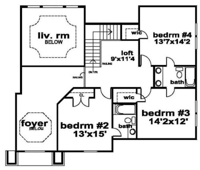 Second Floor Plan for House Plan #396550