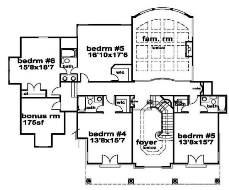 Second Floor Plan for House Plan #397550