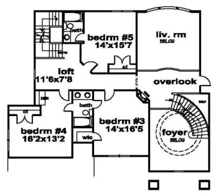 Second Floor Plan for House Plan #390650