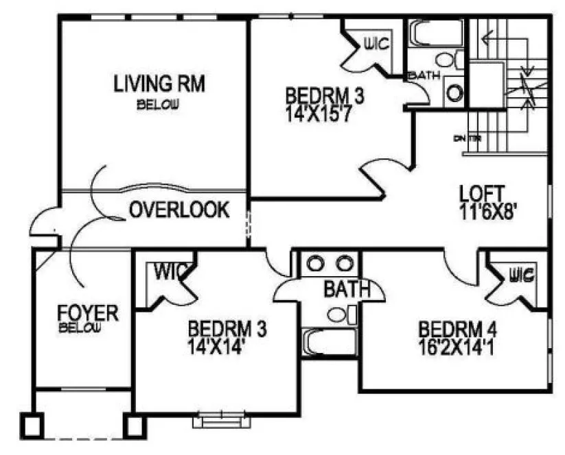 Second Floor Plan for House Plan #391650