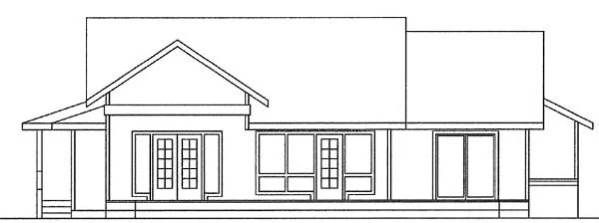 Rear Elevation for House Plan #161703