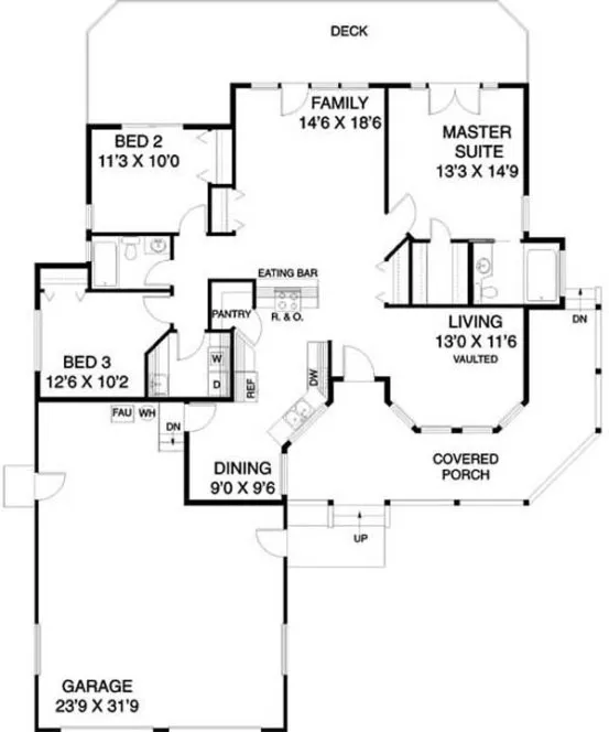 Main Floor Plan for House Plan #161703
