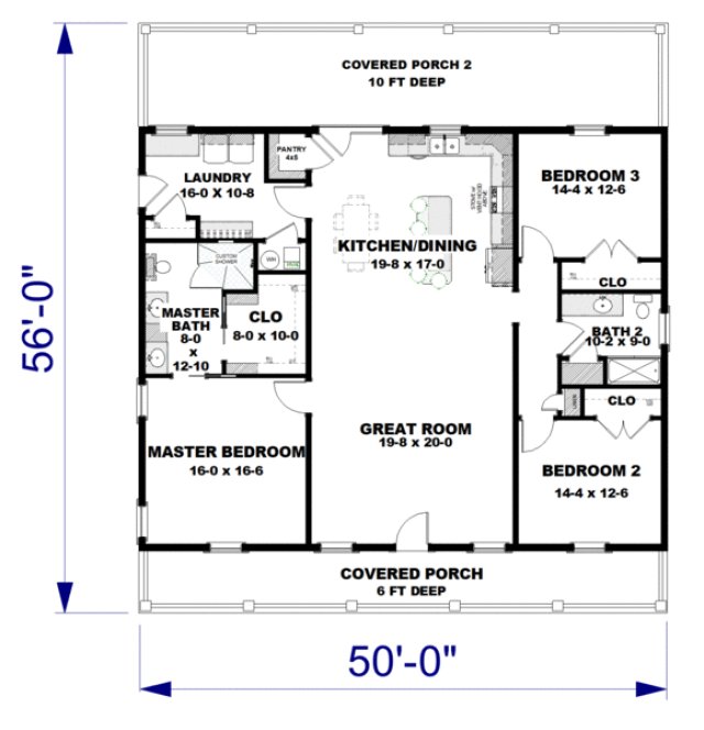 Main Floor Plan for House Plan #430002