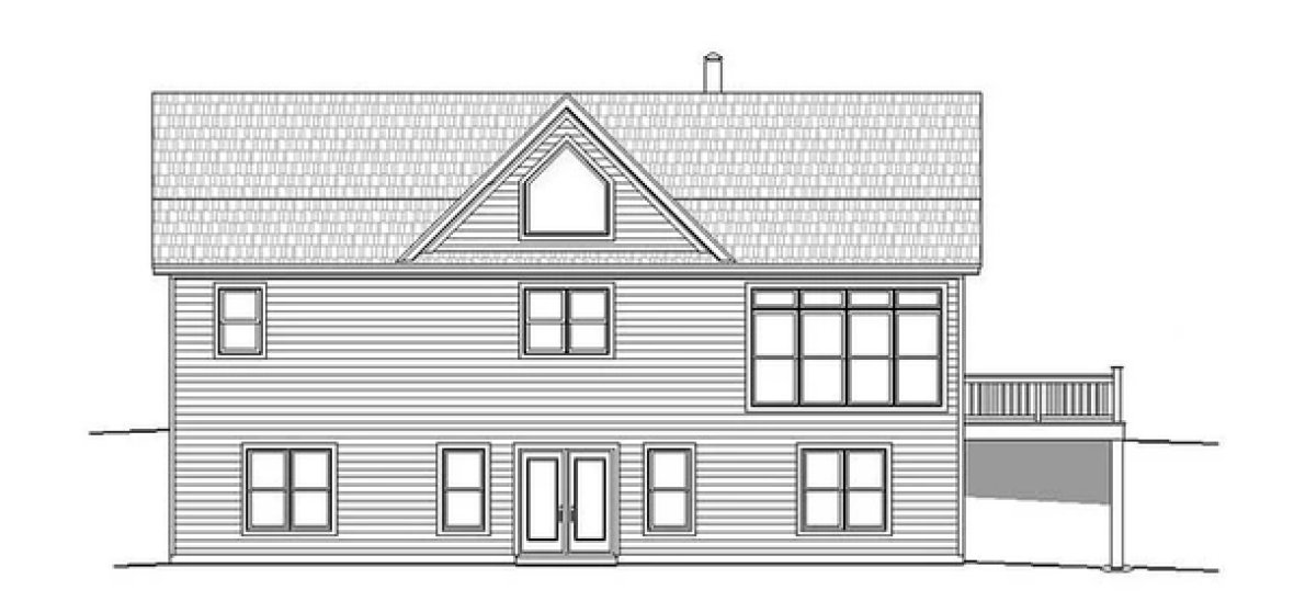 Rear Elevation for House Plan #691002