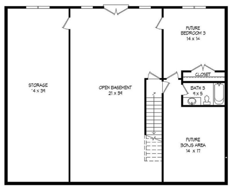 Basement Plan for House Plan #691002