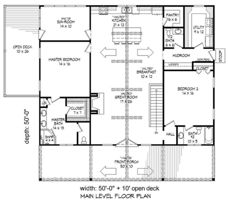 Main Floor Plan for House Plan #691002
