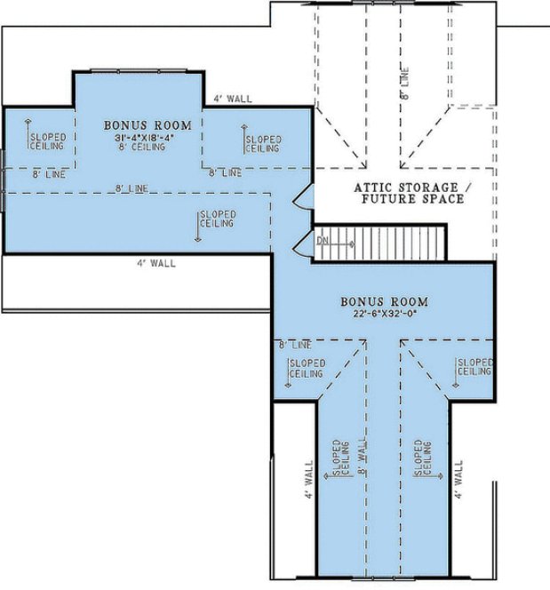 Attic Plan for House Plan #313712