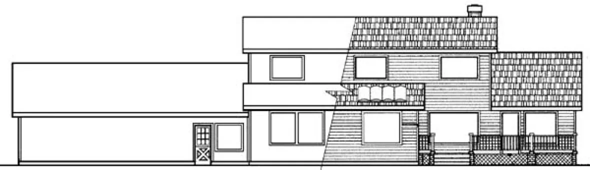 Rear Elevation for House Plan #161233