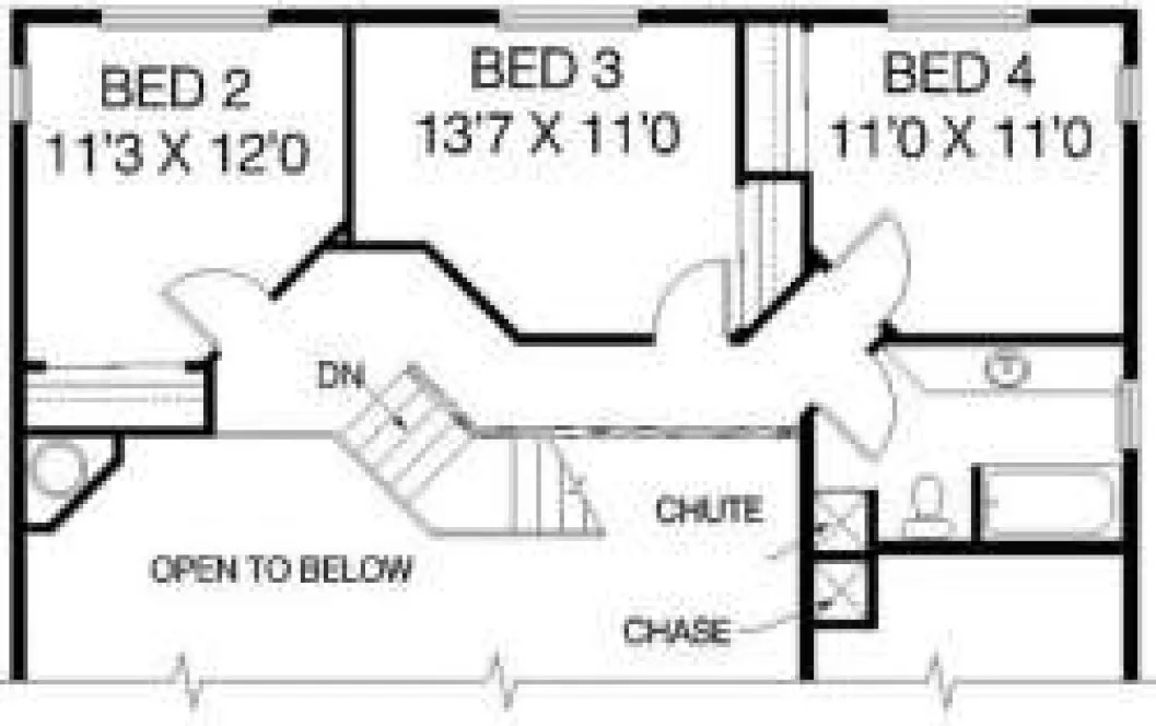 Second Floor Plan for House Plan #161233