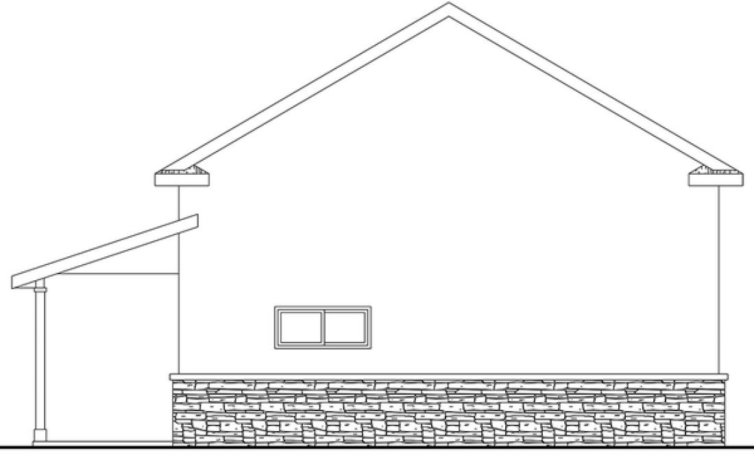 Rear Elevation for House Plan #348511