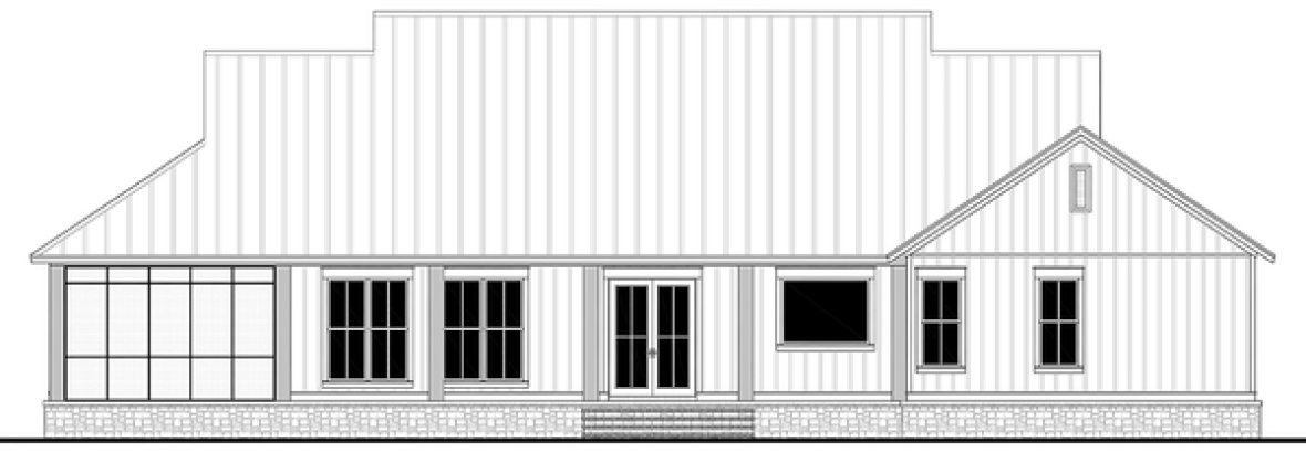 Rear Elevation for House Plan #300952