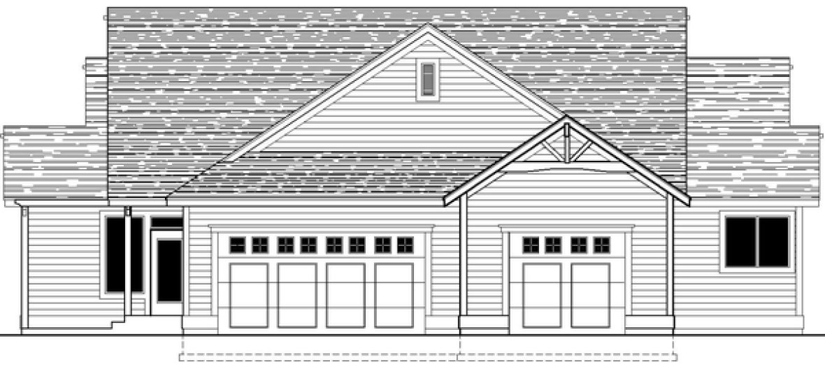 Rear Elevation for House Plan #808512