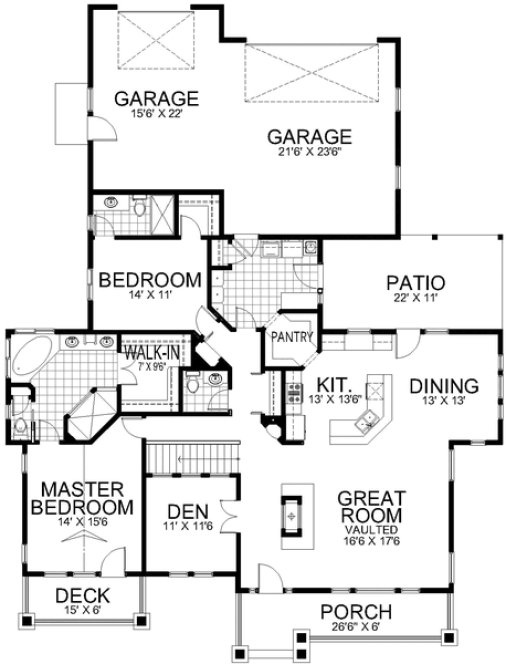 Main Floor Plan for House Plan #808512