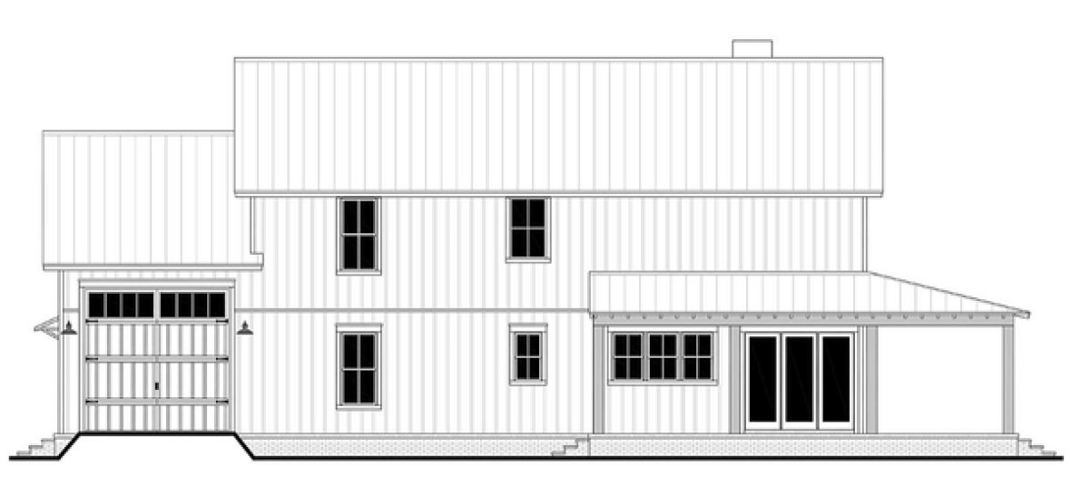 Left Elevation for House Plan #307142