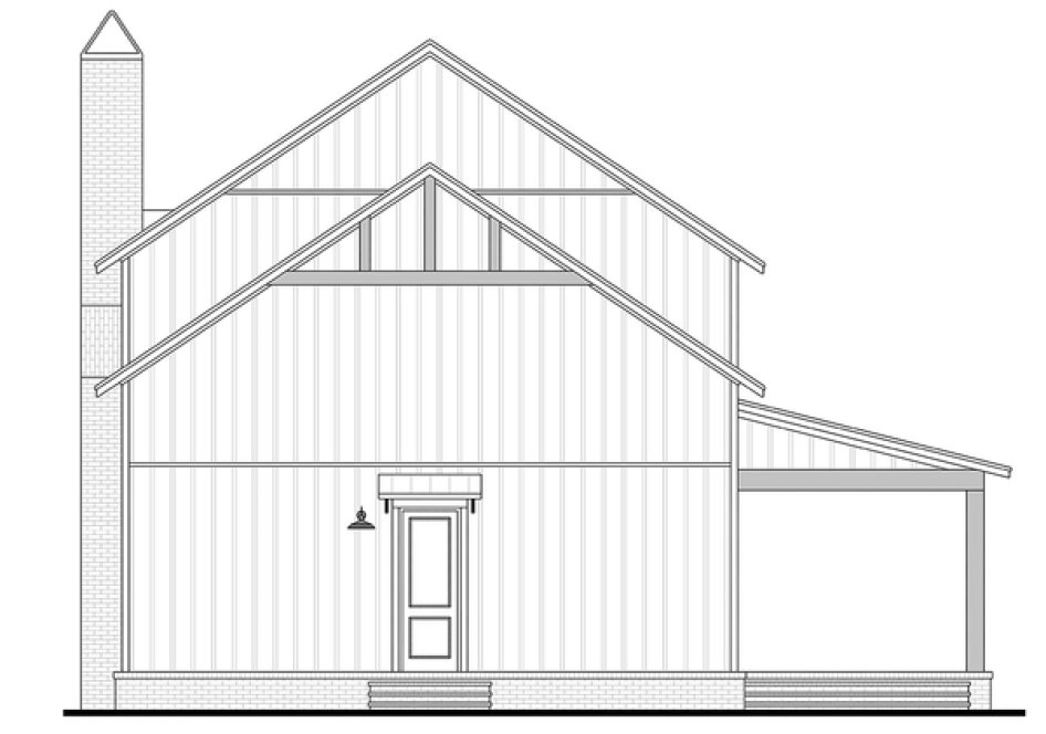 Rear Elevation for House Plan #307142