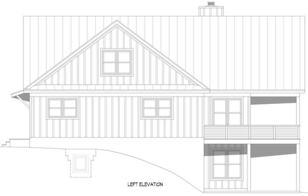 Left Elevation for House Plan #698604
