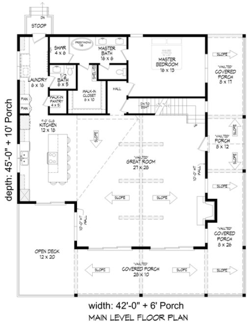 Main Floor Plan for House Plan #698604