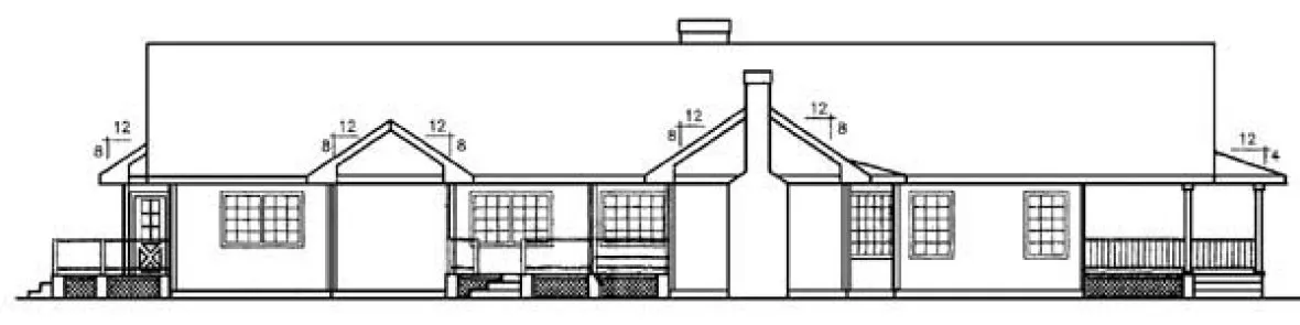 Rear Elevation for House Plan #162123