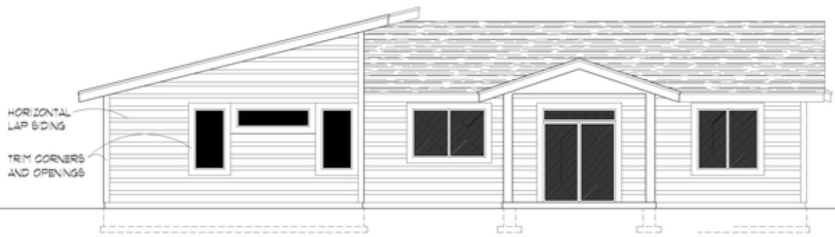 Rear Elevation for House Plan #802671