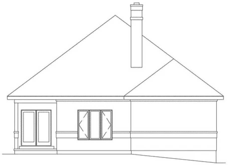 Rear Elevation for House Plan #635261