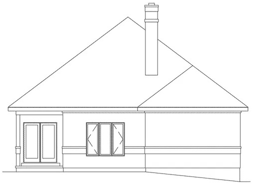 Rear Elevation for House Plan #635261