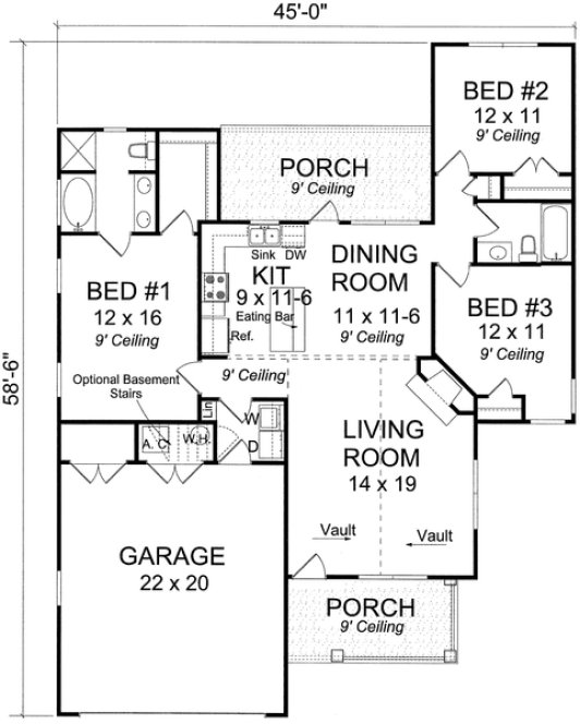 Main Floor Plan for House Plan #249331