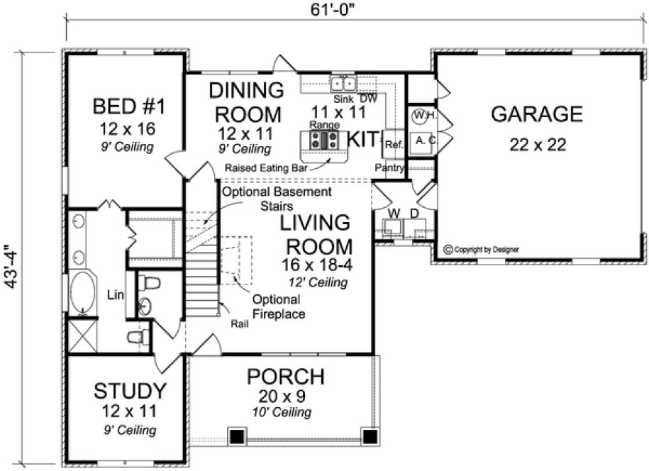 Main Floor Plan for House Plan #245971
