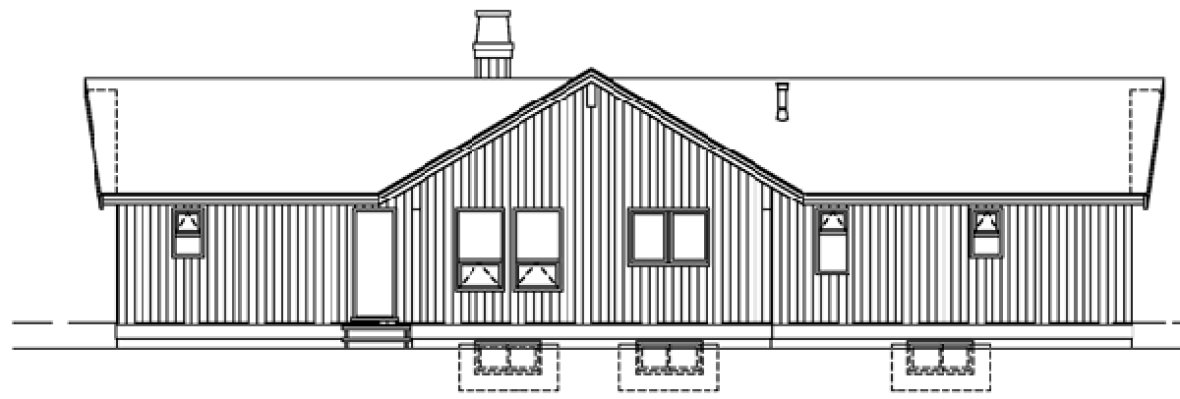 Rear Elevation for House Plan #518920