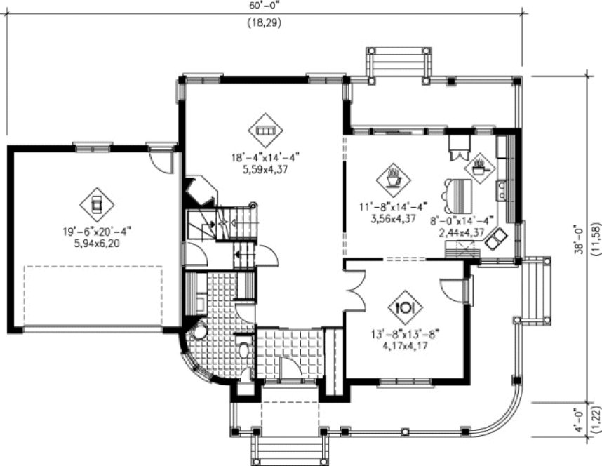Main Floor Plan for House Plan #170930