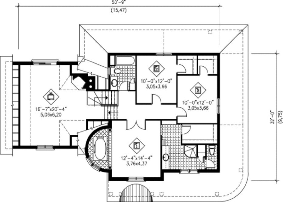 Second Floor Plan for House Plan #170930