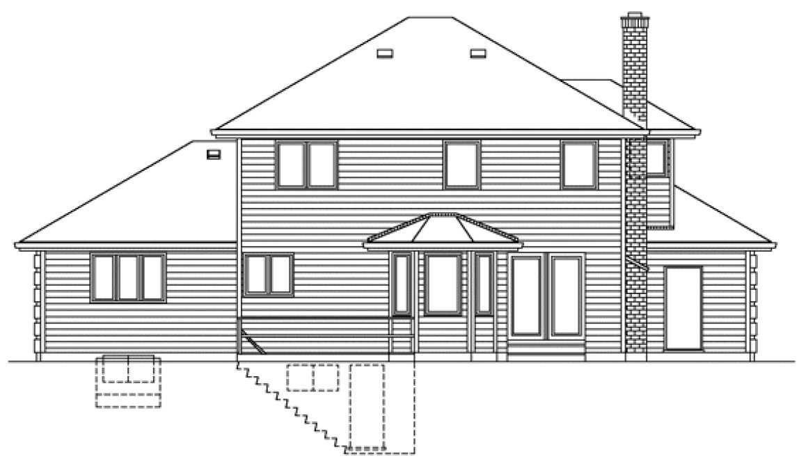 Rear Elevation for House Plan #511530