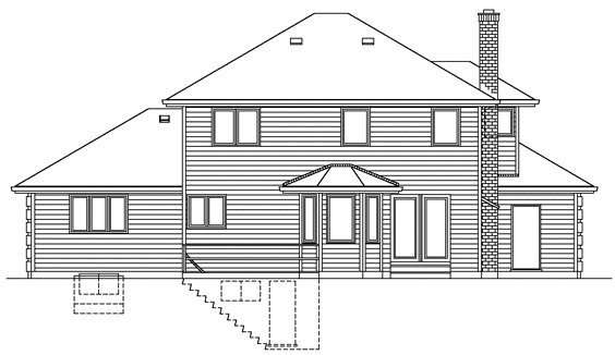 Rear Elevation for House Plan #511530