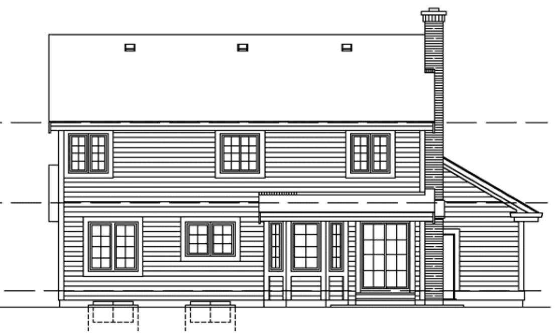 Rear Elevation for House Plan #517630