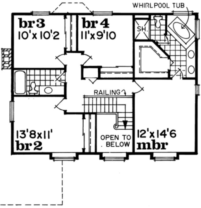 Second Floor Plan for House Plan #517630