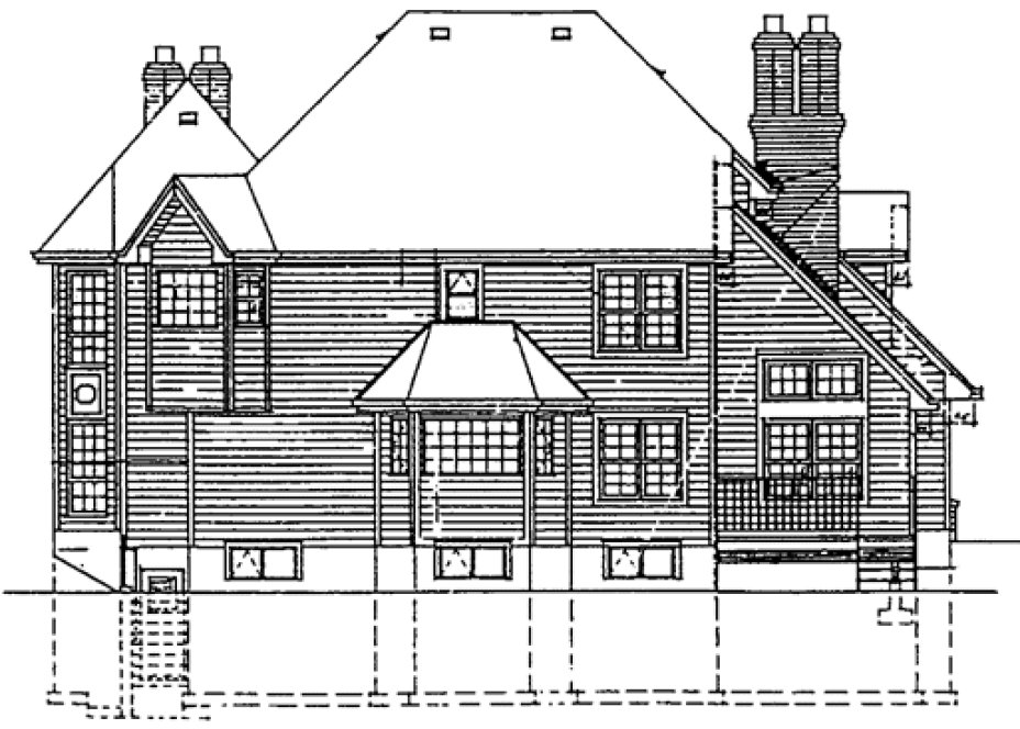 Rear Elevation for House Plan #510630