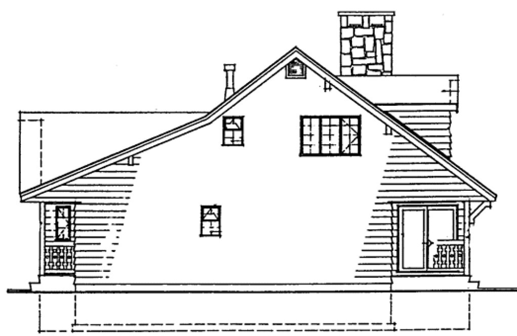 Rear Elevation for House Plan #511000