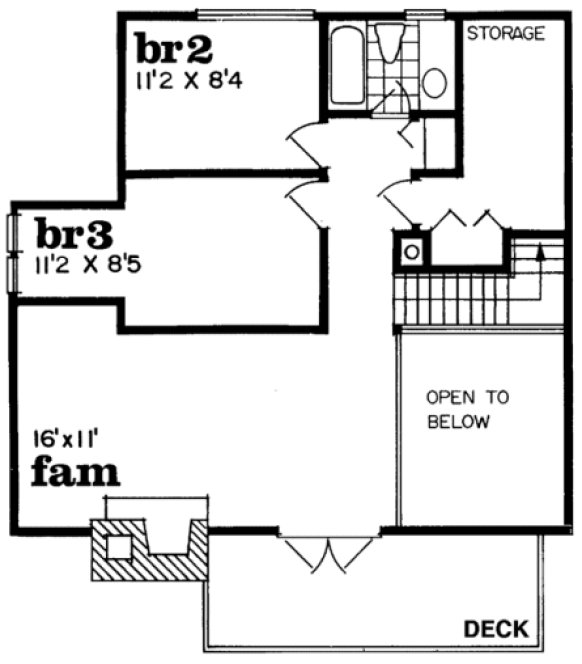 Second Floor Plan for House Plan #511000