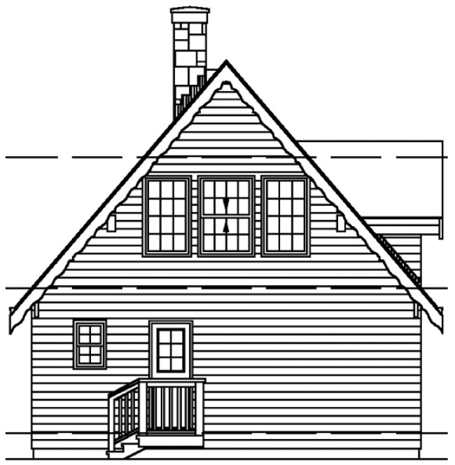 Rear Elevation for House Plan #518000