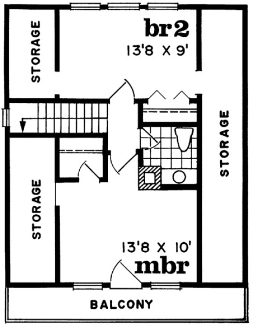 Second Floor Plan for House Plan #518000
