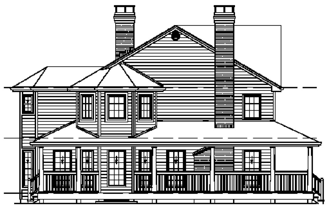 Left Elevation for House Plan #510010