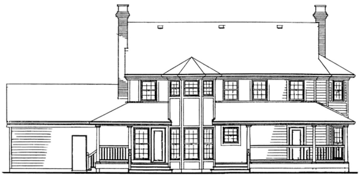 Rear Elevation for House Plan #510010