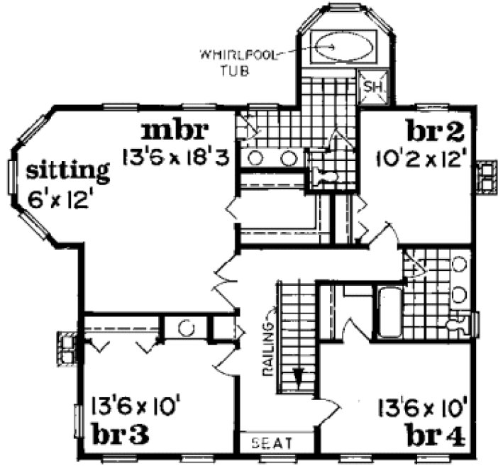 Second Floor Plan for House Plan #510010